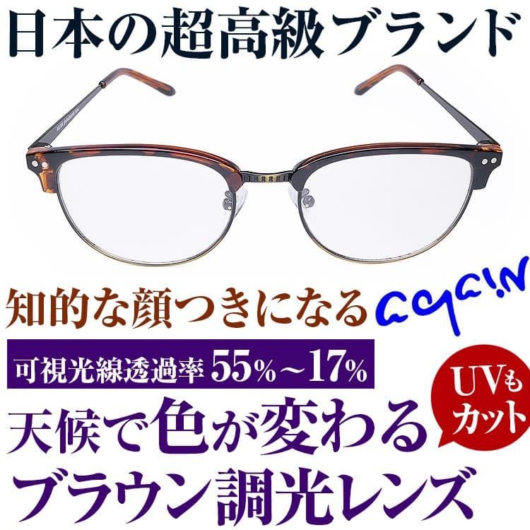 【ネコポス/ポスト投函】2万2,000円が60％OFF セール AGAIN調光サングラス ブラウン調光レンズ ヴィンテージ調 サーモント ドライブ ゴルフ 釣り キャンプ | AGAIN | 02