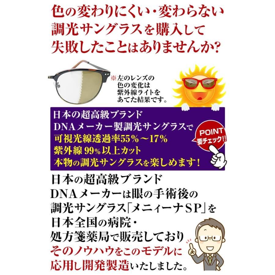 【ネコポス/ポスト投函】2万2,000円が60％OFF セール AGAIN調光サングラス ブラウン調光レンズ ヴィンテージ調 サーモント ドライブ ゴルフ 釣り キャンプ | AGAIN | 07