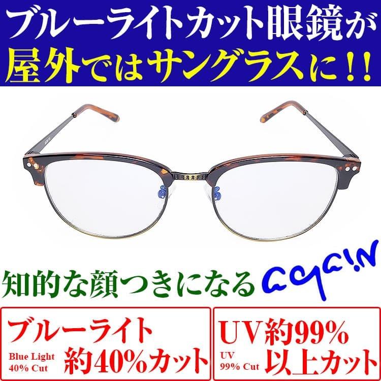 【ネコポス/ポスト投函】 日本福井の高品質レンズ紫外線99%カット 2万2,000円が72％OFF ヴィンテージ調 スマホから眼を守る　屋外ではサングラス  UVカット　 | AGAIN | 04