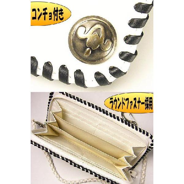 ≪完売御礼≫メンズ財布/爆買いセール/MOMO=激レアなスターマーク入り≪スティングレークロス≫編込みライダースウォレット♪長財布 |  | 02