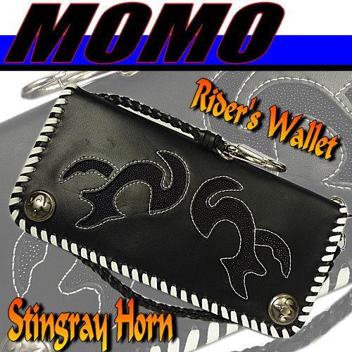 ★完売御礼★メンズ財布/MOMO高級素材≪スティングレー×牛革≫ライダースウォレット！長財布 | 