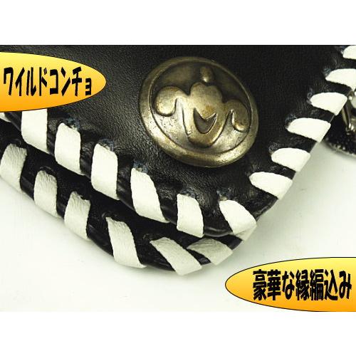 ★完売御礼★メンズ財布/MOMO高級素材≪スティングレー×牛革≫ライダースウォレット！長財布 |  | 02