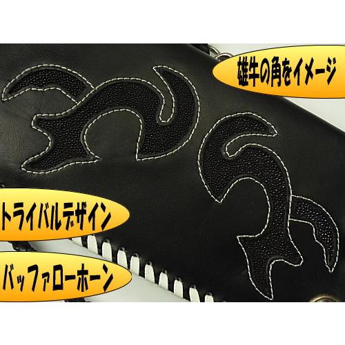 ★完売御礼★メンズ財布/MOMO高級素材≪スティングレー×牛革≫ライダースウォレット！長財布 |  | 03