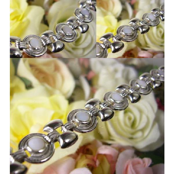 ホワイトシェル（白蝶貝）★手作り★ハンドメイド彫金★シルバー925ブレスレット★ |  | 01