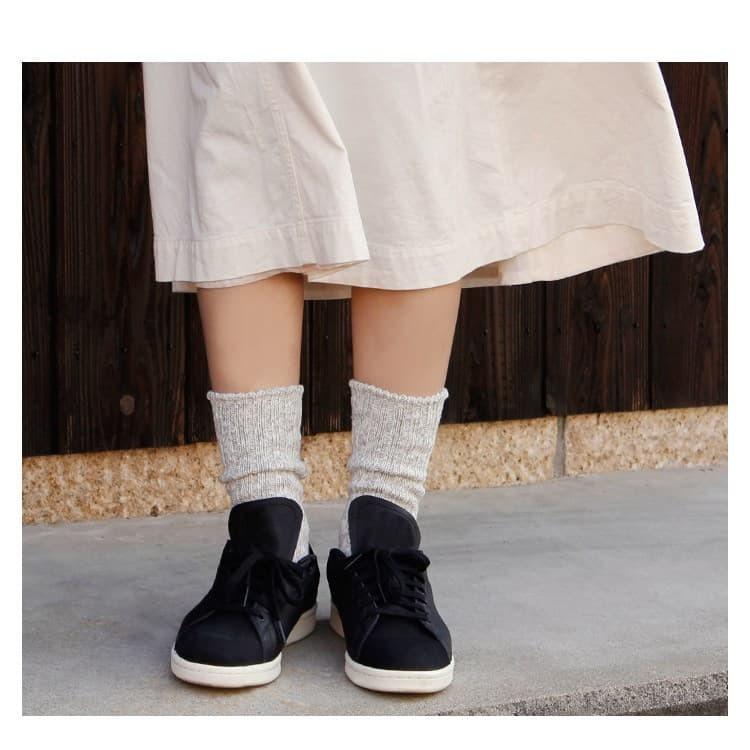 靴下 日本製 さらさら綿（コットン）素材 つぶつぶリブソックス レッグウェア クルー丈 冷房対策 履き心地バツグン Made in Japan ネコポス/ポスト投函 |  | 04