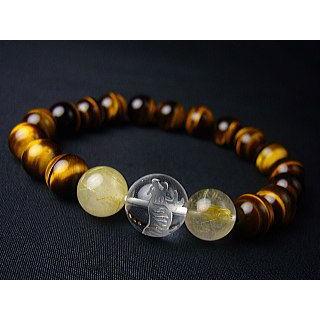 ダブルルチルクォーツ＆プレミアムタイガー≪男を強くする≫パワーストーンブレスレット【ネコポス/ポスト投函】