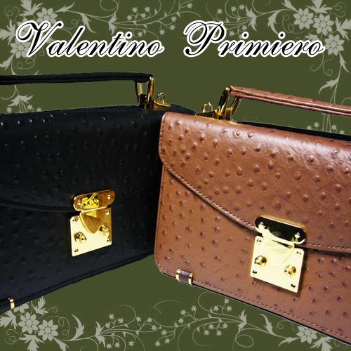 ☆完売御礼Valentino Primiero☆本物牛皮オーストリッチ型押し