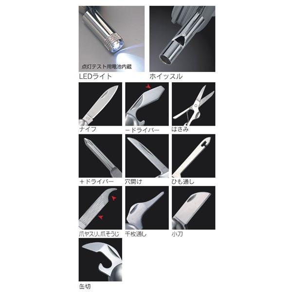 クロネコゆうパケット送料無料 LED&ホイッスル付多機能ツール S CS-05 冒険倶楽部工房 |  | 03