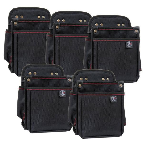 腰袋2段 電工用（小）工具差付 【まとめ買い5個セット】1KB 鳶 | 