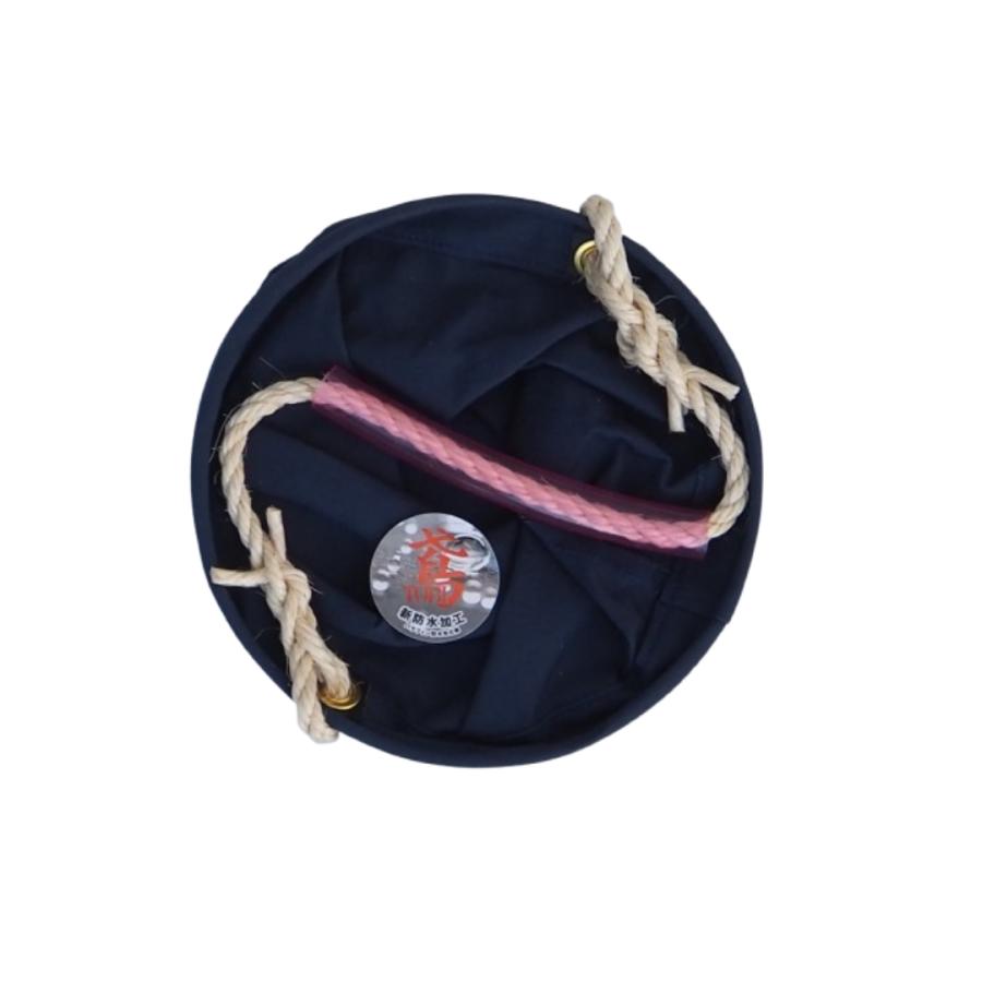 27号カラー帆布電工バケツ　パラフィン防水仕様 26Φｘ28ｃｍネイビー　グリップ付き　鳶 |  | 02