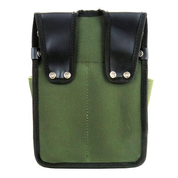 帆布 腰袋 電工用 国防色 防水 内側ポケット付（M） 60-OD 鳶 |  | 03