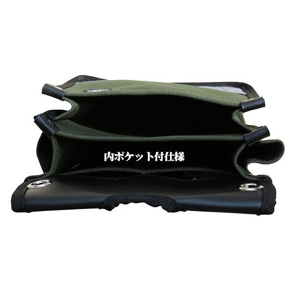 帆布 腰袋 電工用 国防色 防水 内側ポケット付（M） 60-OD 鳶 |  | 04