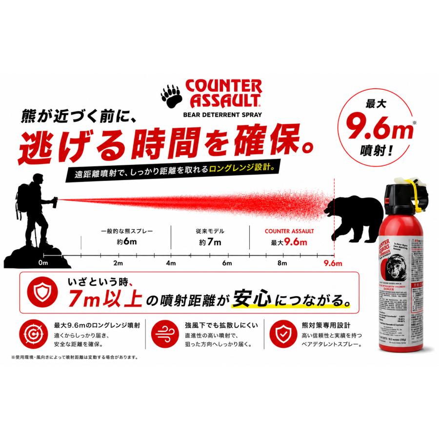 Counter Assault 熊撃退スプレー　カウンターアソールト( 熊遭遇に約9m遠距離噴射で距離を保てる熊撃退スプレー) CA-230 |  | 01