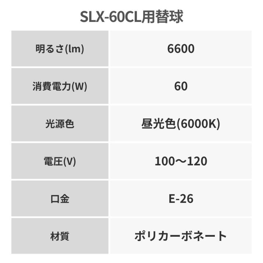 【2個購入で880円OFF】スーパールミネ替球　SLX-60CL用　LEDライト屋内用 　 ウイングエースSLX-60LED_6