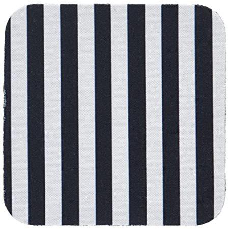 【メーカー直送】 and Black LLC 3dRose White 8並行輸入品 of Set Soft, Coaster, Stripes コースター