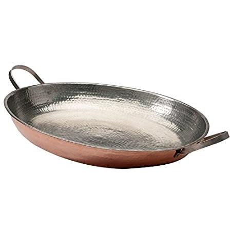 Sertodo Alicante Paella Pan, 15 inch diameter, Hammered Copper with Stainle並行輸入品 フライパン