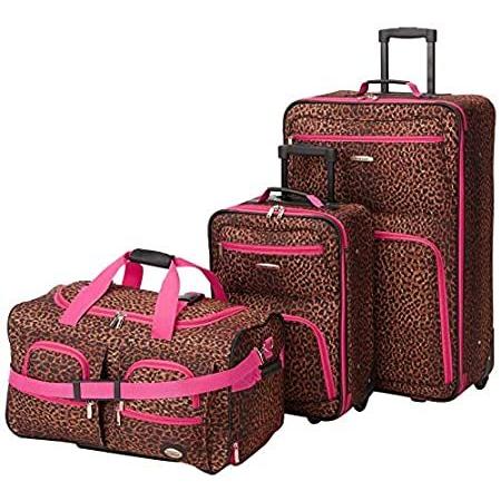 Medium Red Rockland Luggage 2 Piece Printed Luggage Set 