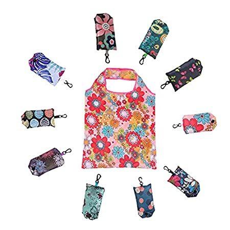 激安単価で Pack 10 Enjoy DZH Cute F並行輸入品 Portable Bags Grocery Reusable Print Leaves Floral トートバッグ