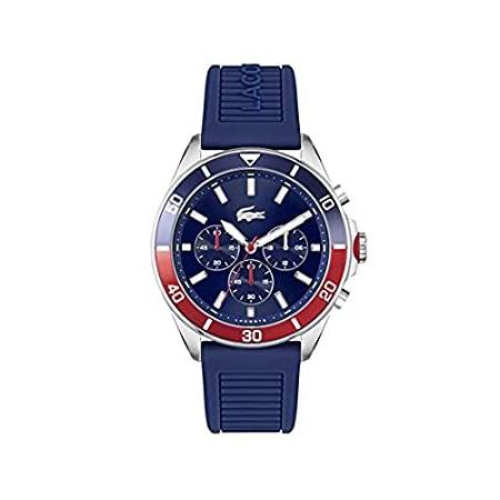 超歓迎 Lacoste Men's Stainless Steel Quartz Watch with Silicone Strap, Blue, 22 (M並行輸入品 ペアウォッチ 超歓迎 Lacoste Men's Stainless Steel Quartz Watch with Silicone Strap, Blue, 22 (M並行輸入品 ペアウォッチ