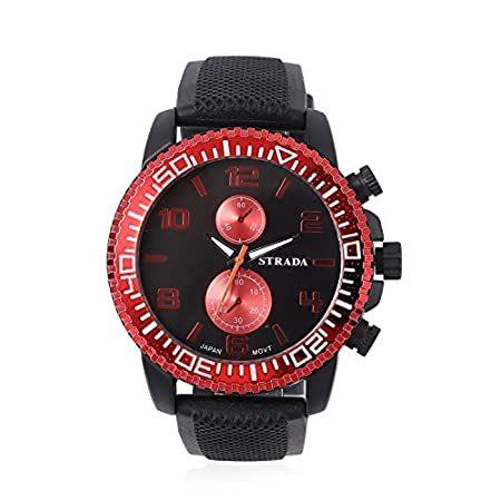 最高の品質 Movement Japanese Strada LC Shop Watch Dia並行輸入品 Chronograph False Red Black with ペアウォッチ