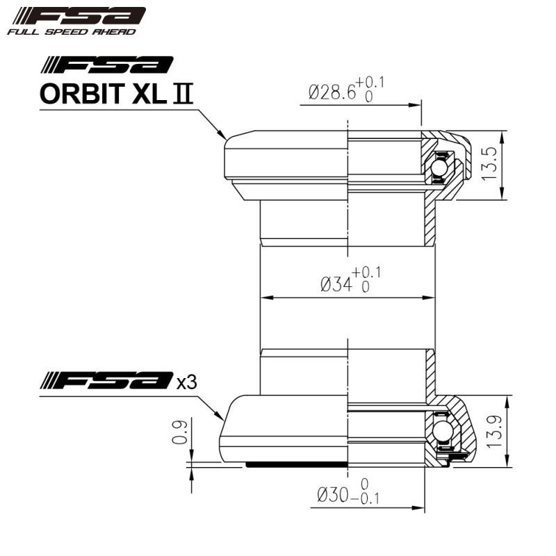 FSA エフエスエー ORBIT XLII 9.5mm alloy 1-1/8  ヘッドパーツ｜agbicycle｜02