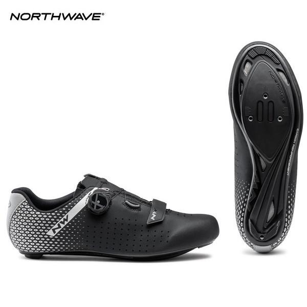 NORTHWAVE/ノースウェーブ CORE PLUS 2 WIDE BLACK/SILVER コアプラス 2 ワイド ブラック/シルバー ビンディングシューズ｜agbicycle