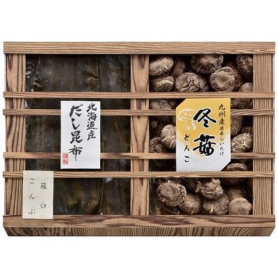 内祝い 九州産原木どんこ椎茸・北海道産羅臼昆布詰合せ（木箱入） MSR-100S お返し お中元 出産内祝 快気祝 御供 香典返し
