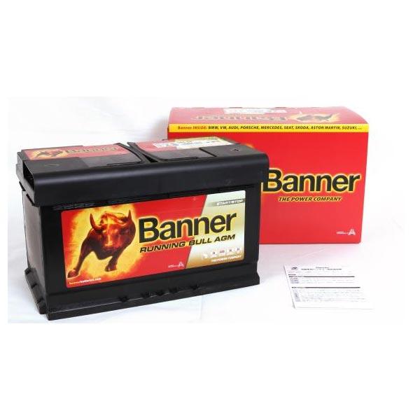 欧州車用カーバッテリー Banner バンナー AGM58001 Running Bull AGM 80A/LN4 工具 DIY 【新品