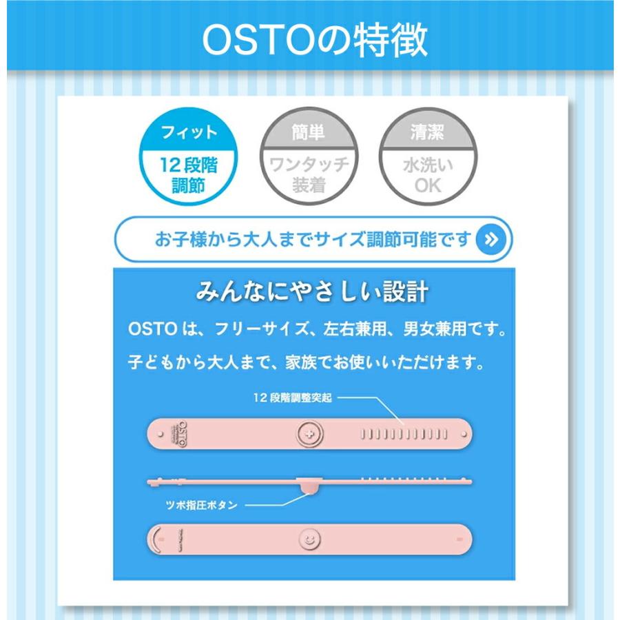 Osto オスト ネイビー 激安 ムカムカすっきり 先輩ママがオススメする第1位つわり 2個入 車酔い対策グッズ 医療用指圧バンド ツボ押
