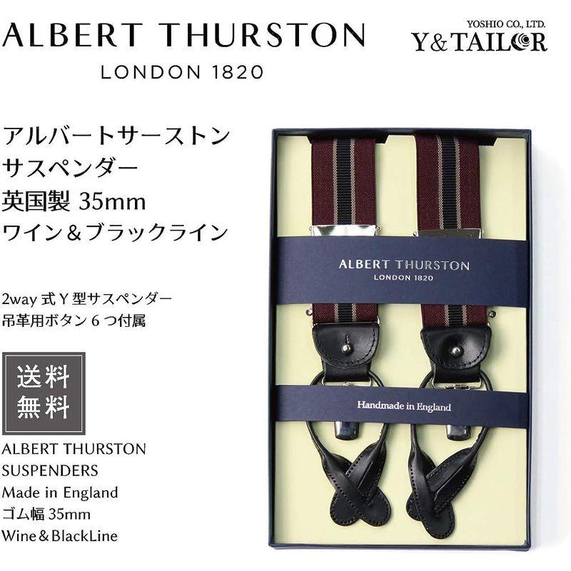 Y&TAILOR ALBERT THURSTON アルバートサーストン サスペンダー ワイン ブラックライン柄｜ageha-shop｜06