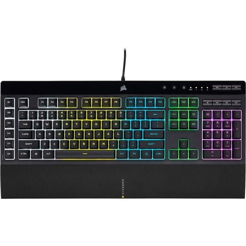 新商品のご紹介 CORSAIR K55 RGB PRO ゲーミングキーボード、ブラック- IP42 防塵・防滴 - 取り外し可能なパームレスト - 専用メデ