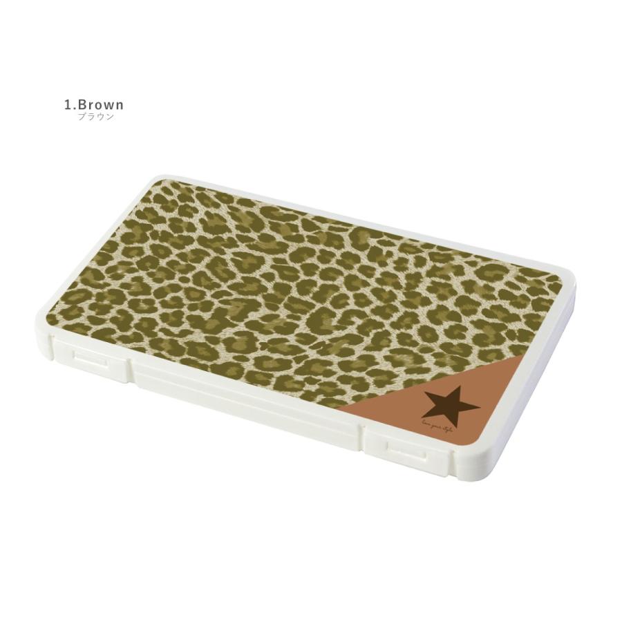 マスクケース 日本製 抗菌 持ち運び 軽量 コンパクト ヒョウ 柄星 レオパードスター 動物 ブラウン | ブランド登録なし