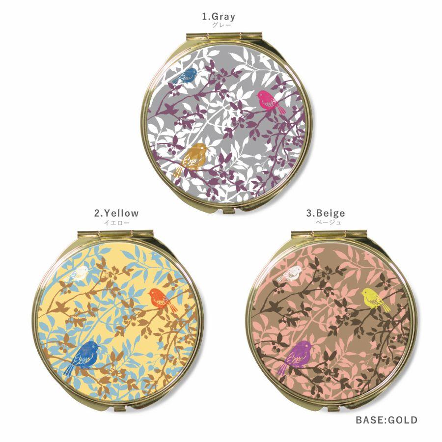 コンパクトミラー 手鏡 名入れ ダブルミラー 丸型 拡大鏡 スクエア