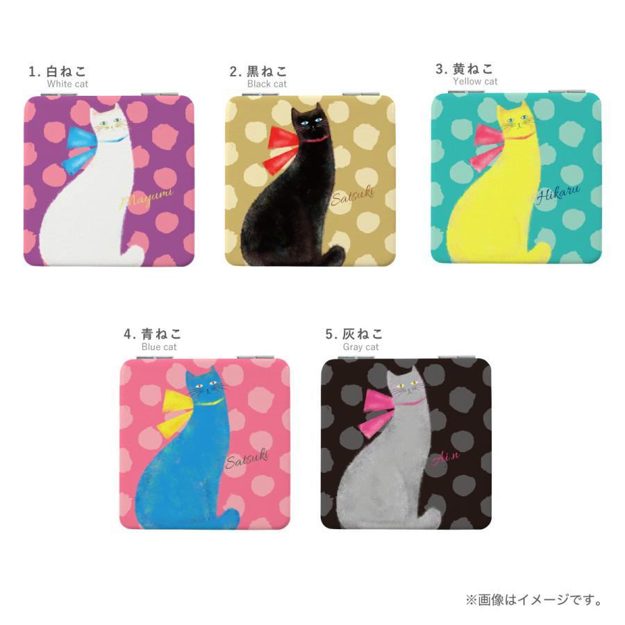 コンパクトミラー 手鏡 名入れ 両面印刷 ダブルミラー 四角型 拡大鏡