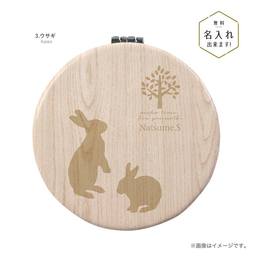 コンパクトミラー 手鏡 名入れ 両面印刷 ダブルミラー 丸型 拡大鏡
