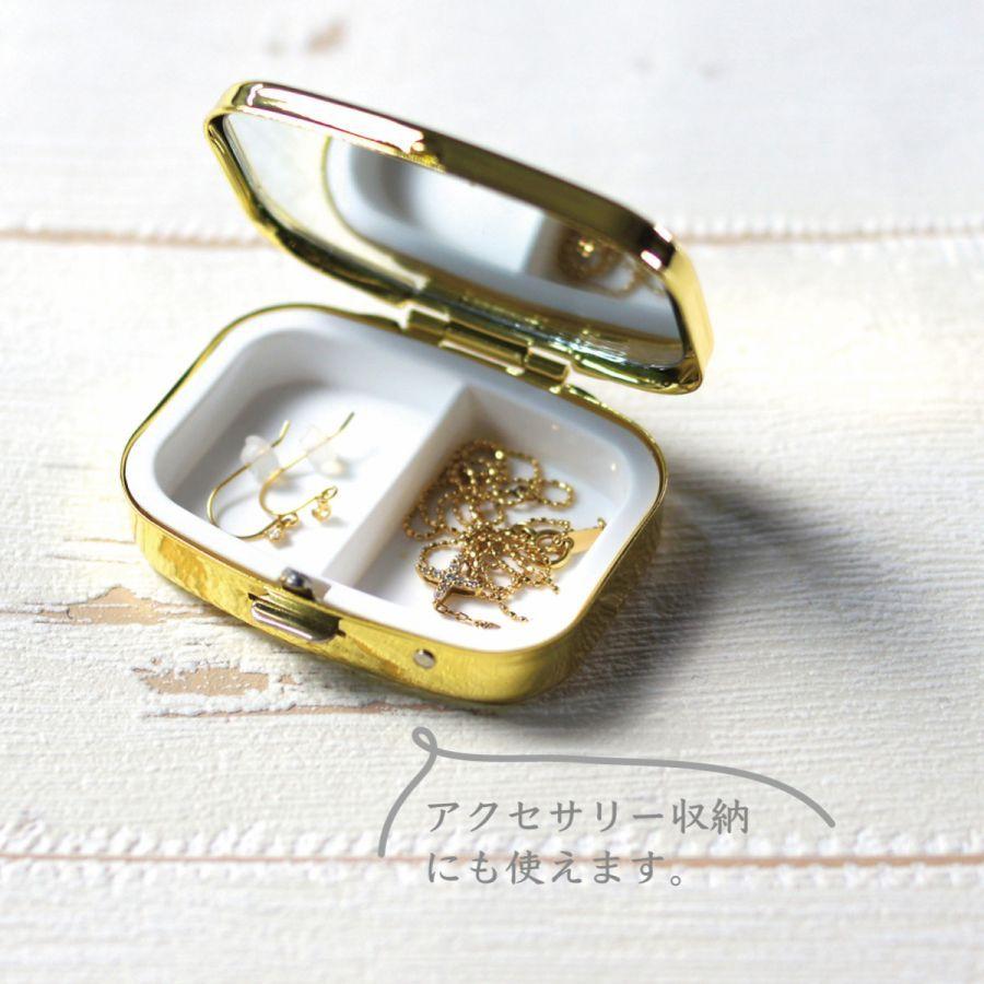 オリジナルネーム ピルケース アクセサリーケース 鳥 あいさつ 木目