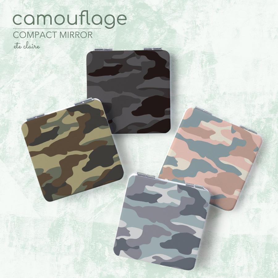 コンパクトミラー 手鏡 両面印刷 ダブルミラー 四角型 拡大鏡 スクエア