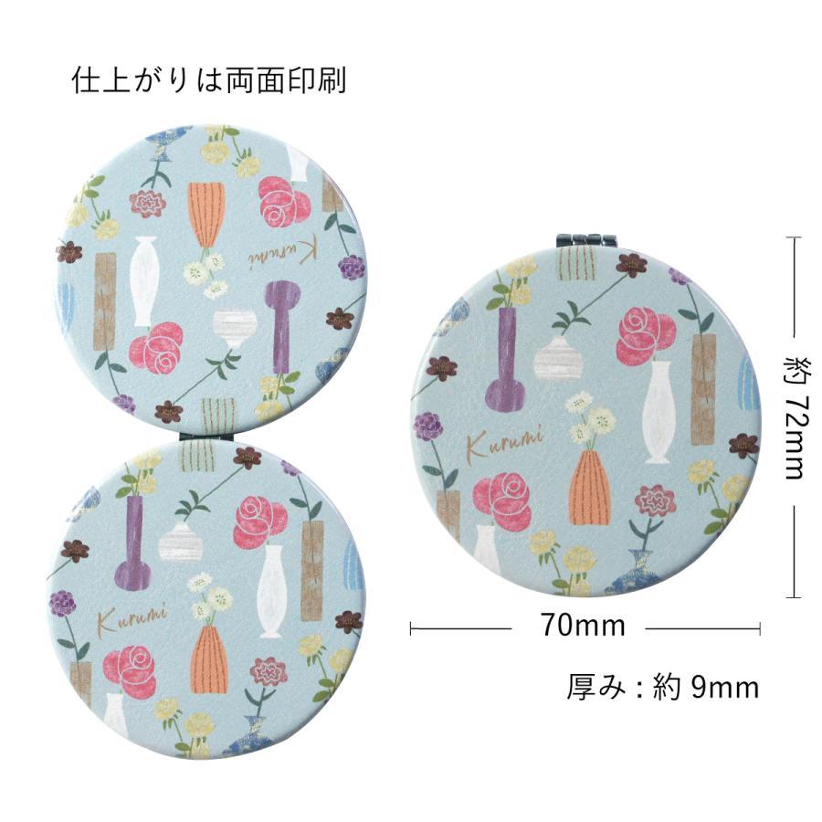 青い花柄 　コンパクト　両面ミラー 　丸い　薄い　軽い　かわいい 青い花柄 コンパクト 両面ミラー 丸い 薄い 軽い かわいい 楽天