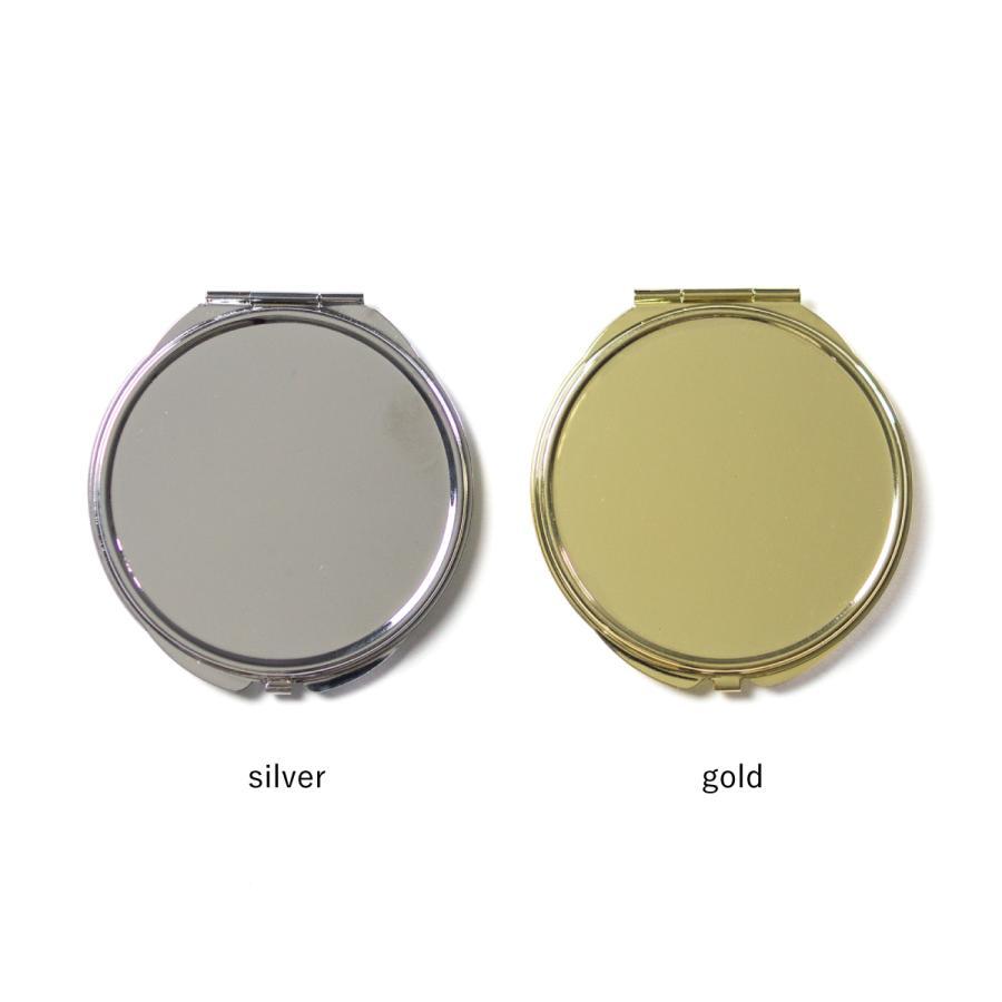 コンパクトミラー 手鏡 名入れ ダブルミラー 丸型 拡大鏡 スクエア