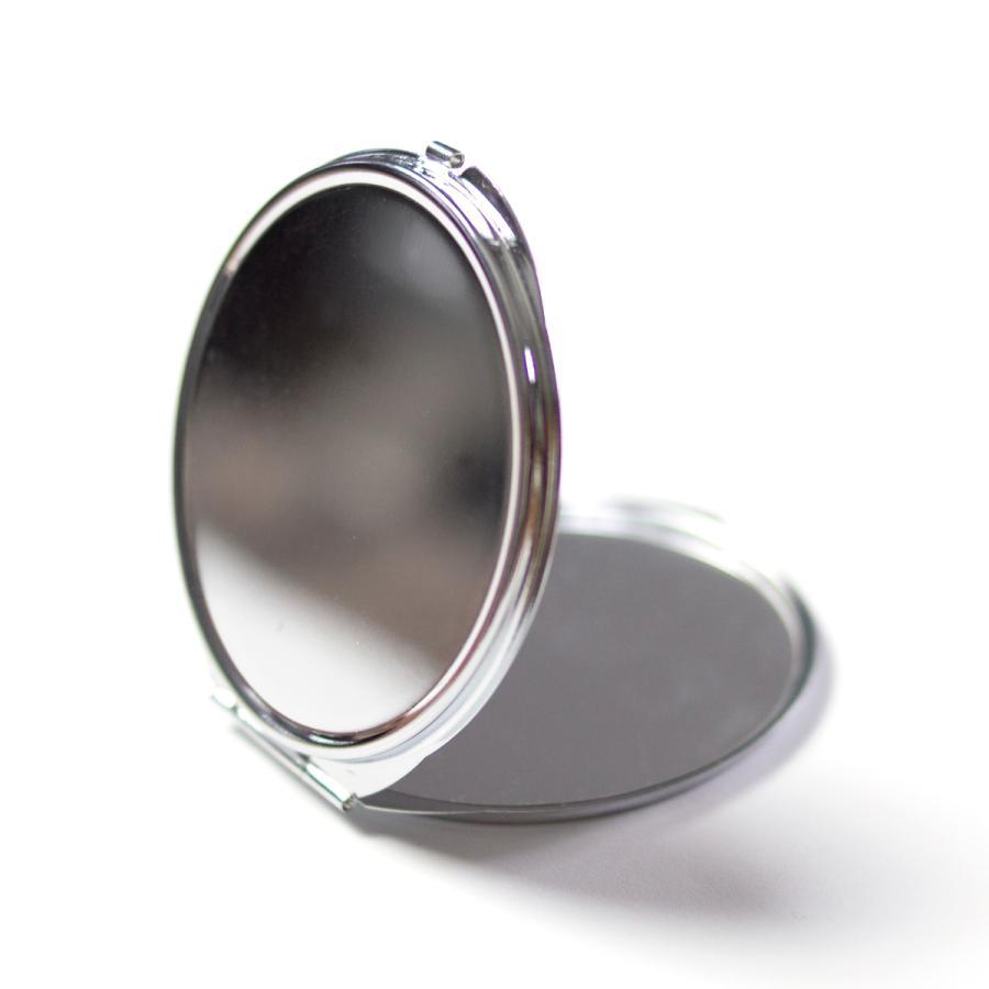 コンパクトミラー 手鏡 名入れ  ダブルミラー 丸型 拡大鏡 スクエア 花柄 フラワー バラ ローズ | ブランド登録なし | 12