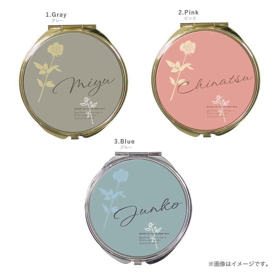 コンパクトミラー 手鏡 名入れ ダブルミラー 丸型 拡大鏡 スクエア 花