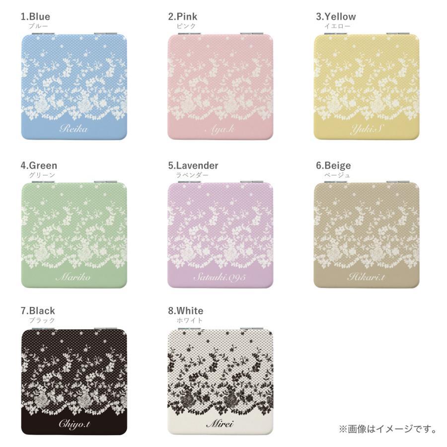 コンパクトミラー 手鏡 名入れ 両面印刷 ダブルミラー 四角型