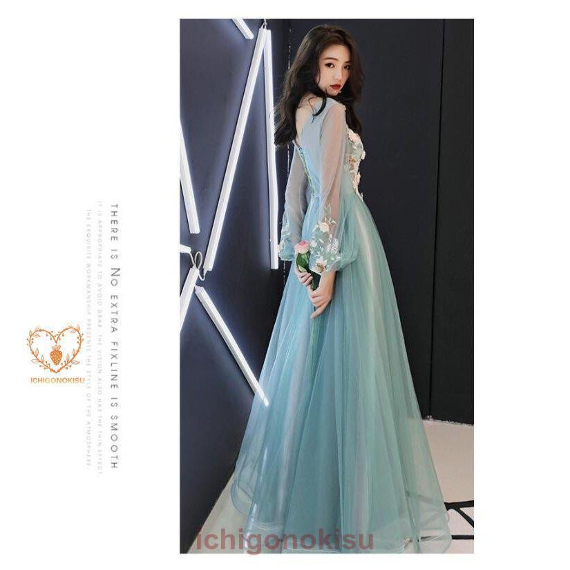 品数豊富！ 袖あり ウエディングドレス パーティードレス ロングドレス