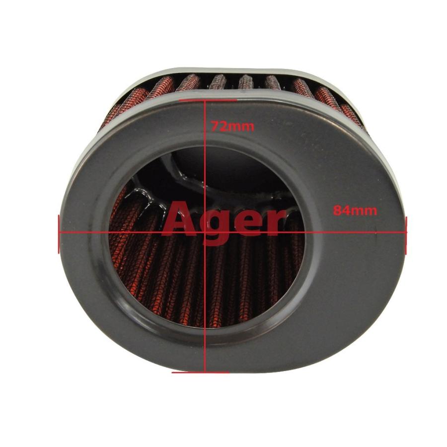パワーフィルター 48mm オーバル レッドxブラック 台湾製 ホンダ用