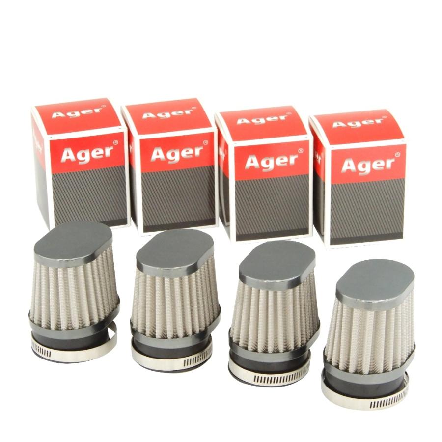 パワーフィルター 48mm オーバル ガンメタxステンレス 4個 スズキ GS1000,GS400,GS750,GSX250,GSX,GT380,インパルス,バンディット | 