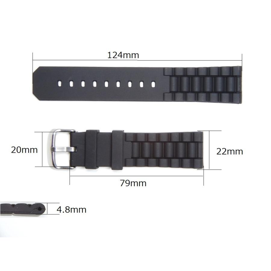 22mm シリコンバンド 腕時計 交換 ベルト 黒 ブラック(5048) |  | 01
