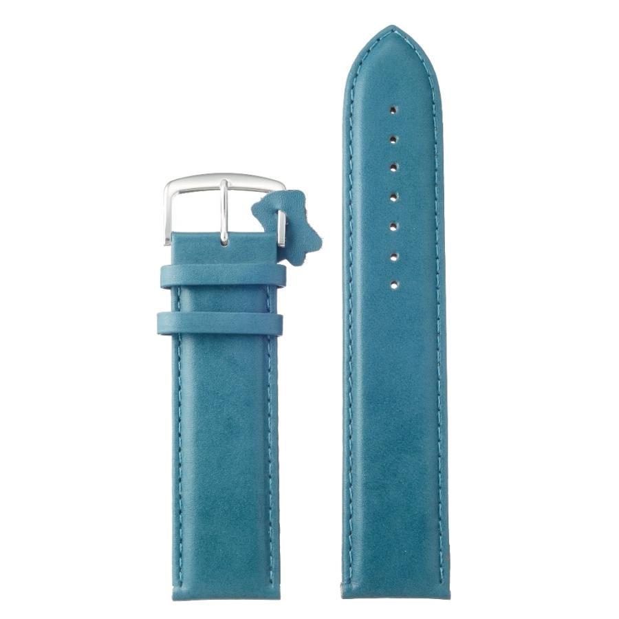 Diloy 24mm ロングサイズ レザー 腕時計ベルト 302 エッセンシャル バンド 本革(ブルー) | 