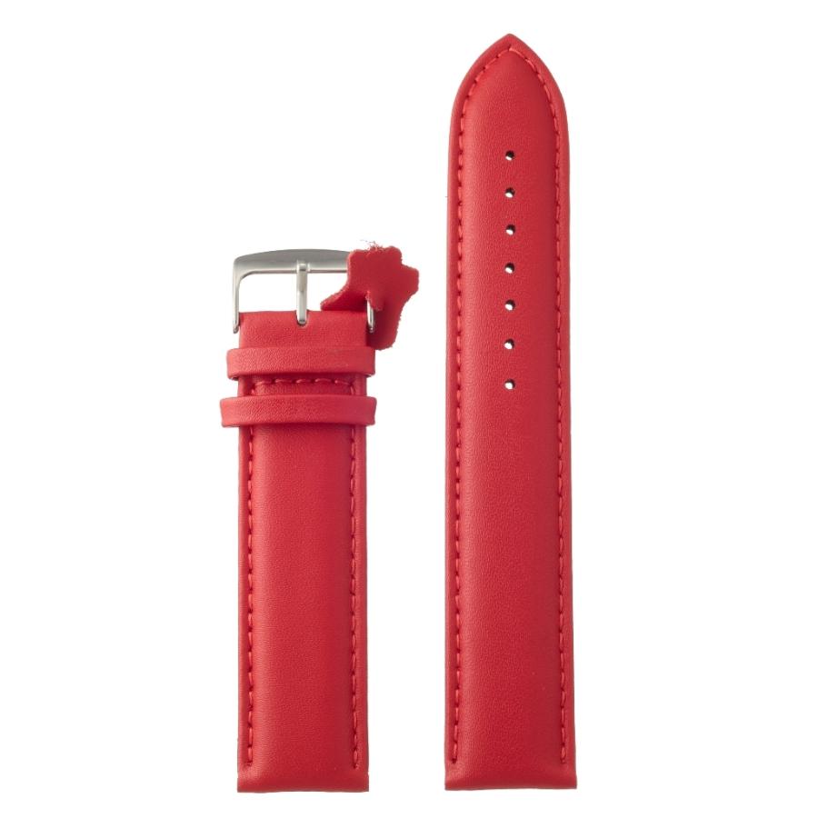 Diloy 22mm ロングサイズ レザー 腕時計ベルト 302 エッセンシャル バンド 本革(レッド) | 