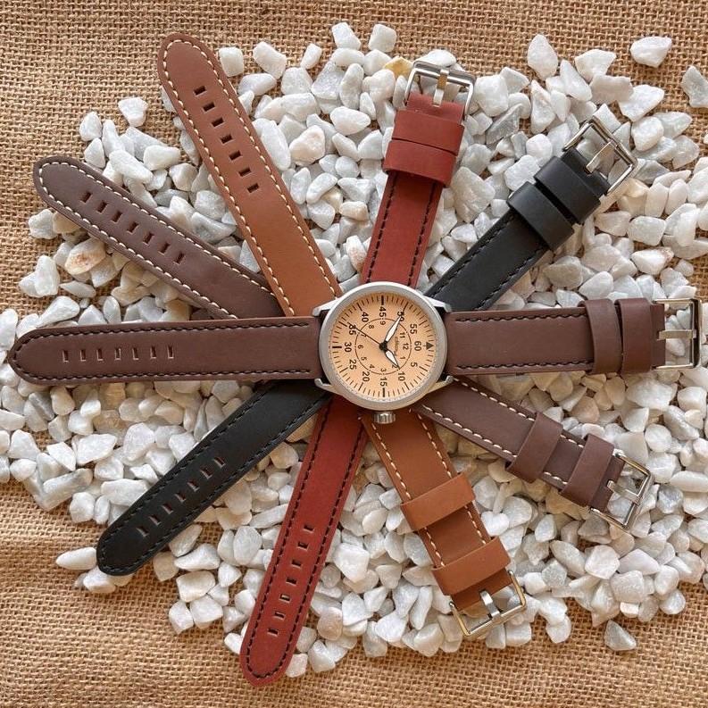 Diloy 腕時計 ベルト 24mm 本革 ロングサイズ オイルレザー バンド 384EL ヴィンテージ ライトブラウン |  | 02