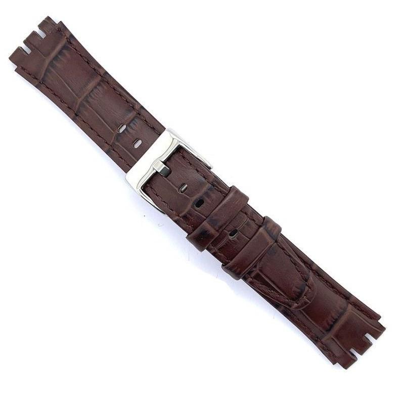 互換品 Diloy Swatch スウォッチ カーフレザー 本革 腕時計ベルト バンド 19mm(23mm)用 ダークブラウン |  | 02